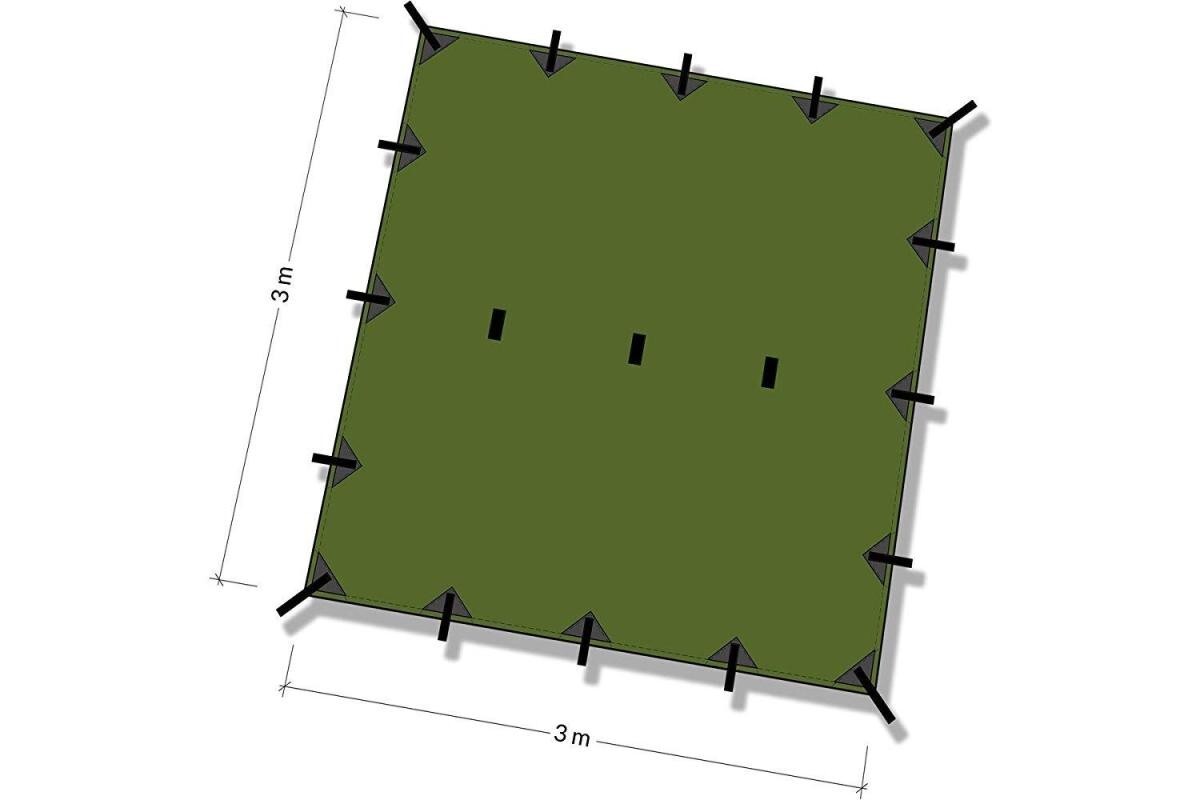 ＼最長60日保証／ DDタープ 3x3 DD Tarp タープ 3×3 高破断強度 カラビナ付 （英国メーカー直輸入） (オリーブグリーン)_画像2