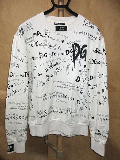  Dolce & Gabbana DOLCE&GABBANA ALL-OVER DG LOGO Sweatshirt Logo графика мокрый футболка 48