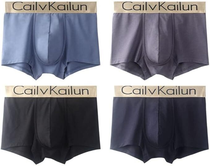 Cailv Kailun ボクサーパンツ メンズ 4枚セット ローライズ ロゴ ローライズ丈 4枚組 セット 下着 男性 アンダーウェア XLサイズ_画像2