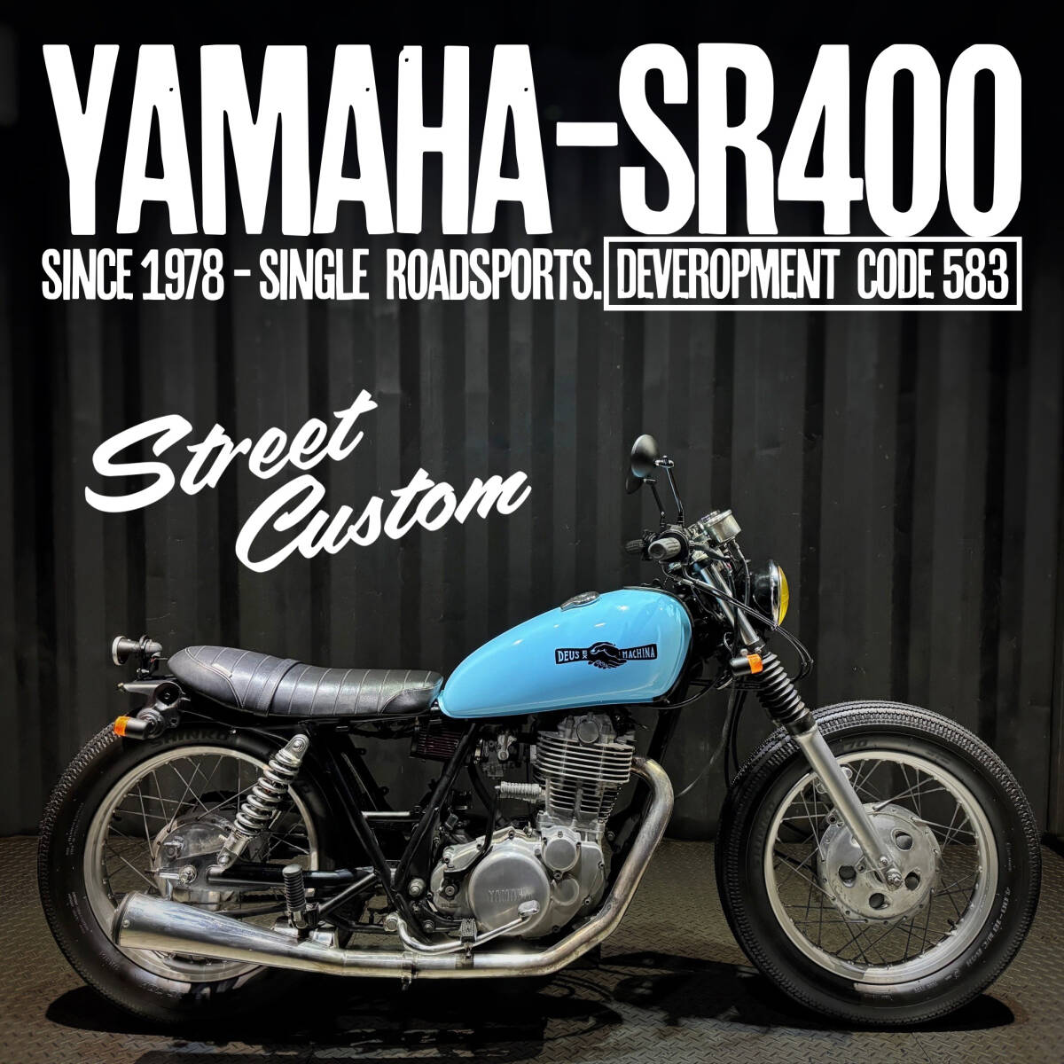 オシャレストリートカスタム！ 前後タイヤ新品！ ローダウン SR400 1JR 検: オールドルック ボバー GB 350 W 400 CB SS zxcv22311_画像1