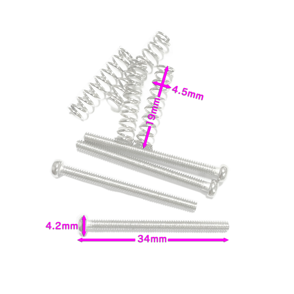 インチサイズ　ピックアップ用　スクリュー/ビス　４本組　スプリング付き_画像4
