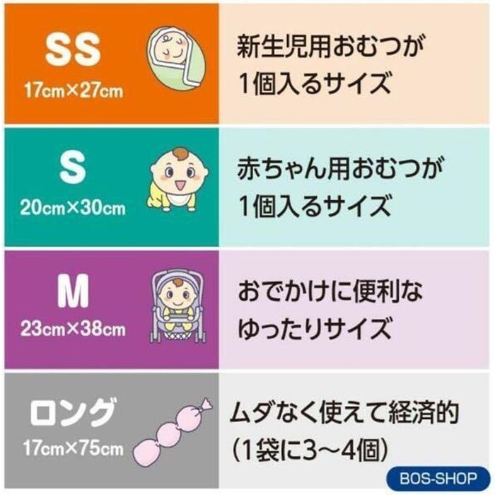 おむつが臭わない袋 BOS ボス ベビー用 S サイズ 200枚入 3個セット 防臭袋 おむつ袋 赤ちゃん 合計600枚_画像5