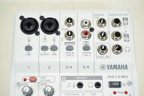 【質Banana】美品☆YAMAHA/ヤマハ AG06 MK2 6チャンネル ライブストリーミングミキサー ホワイト 多機能 コンパクト 音楽 機材♪_画像2