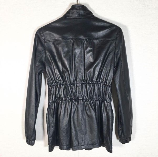 [ beautiful goods ]MOGA Moga jacket sheep leather coat size 2 black black lady's 