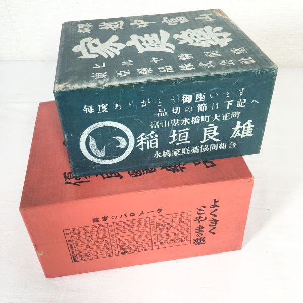 【4点セット】レトロ 木製 薬箱 越中富山 収納箱 ヴィンテージ 家庭置き薬 小箱の画像8
