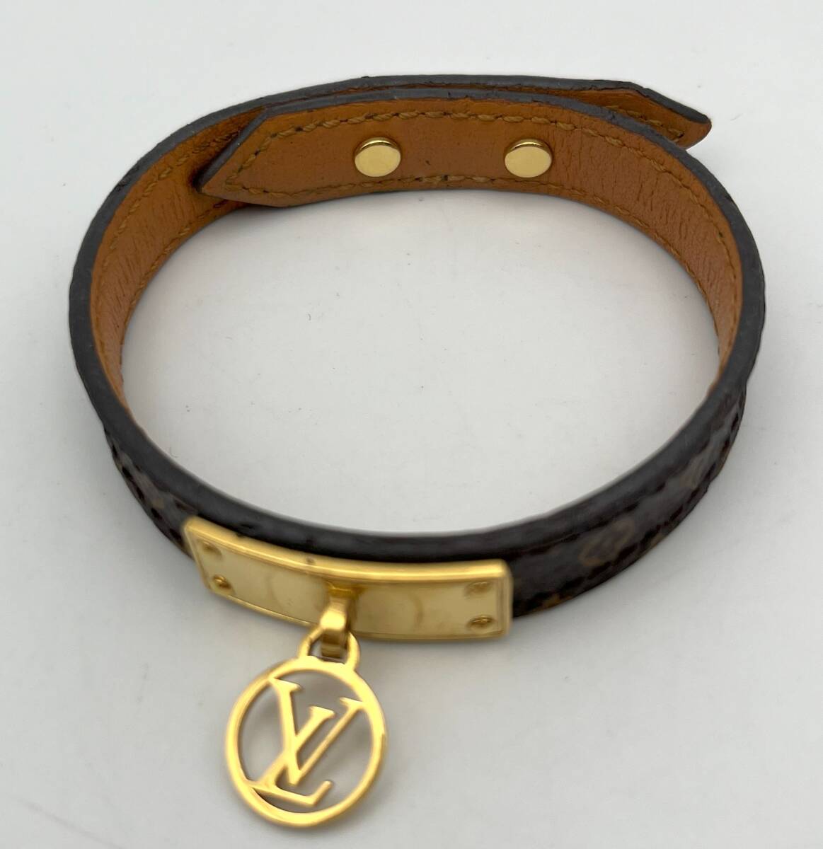 LOUIS VUITTON Louis Vuitton bracele * Logo mania monogram M4150F Brown BC3198 size 17 lady's 