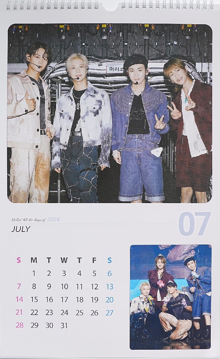 SHINee シャイニー グッズ 大判 壁掛け カレンダー 2024年 (令和6年) + カレンダーステッカーセット K-POP_画像2