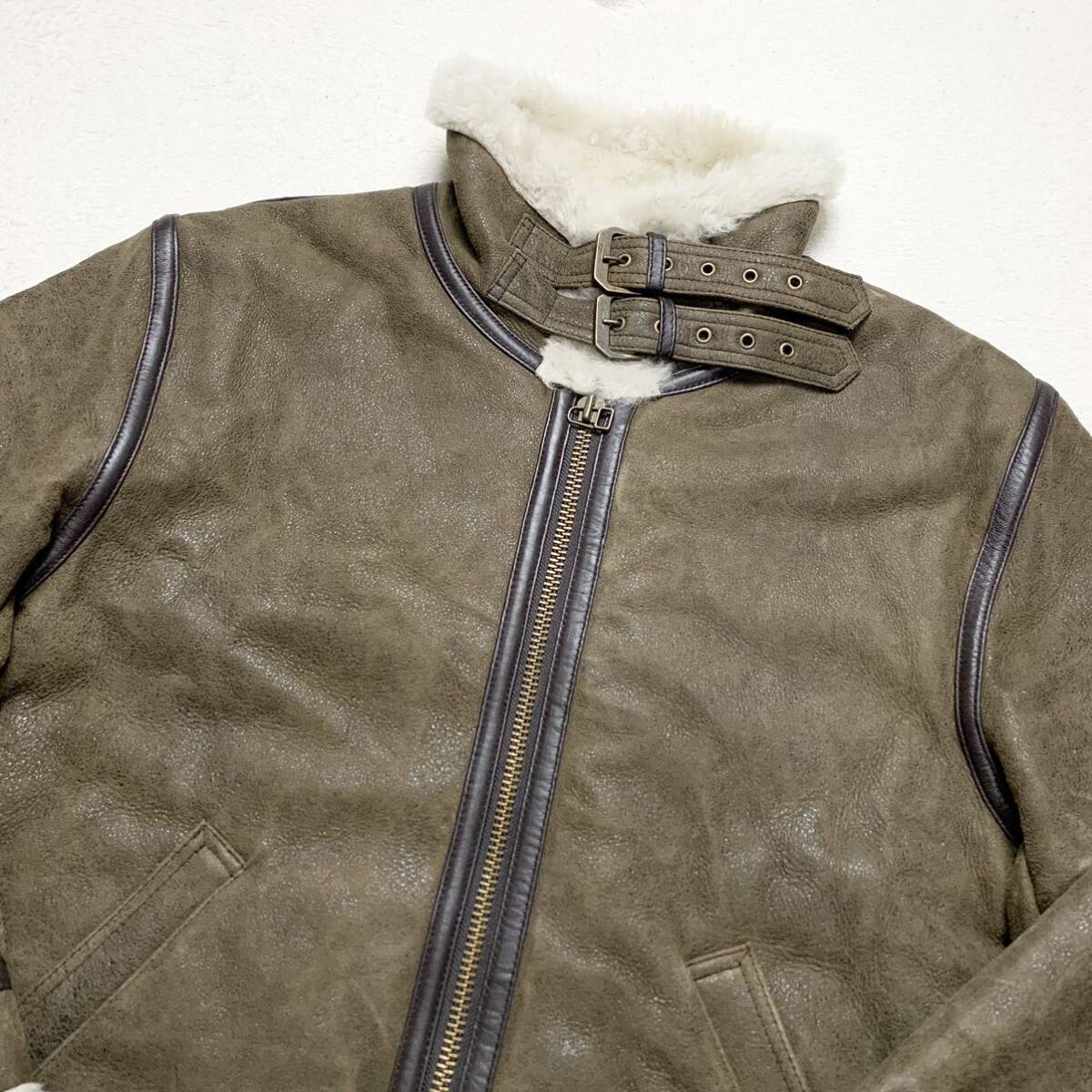  rare L dragon g- leather z[ finest quality. ram leather ]Liugoo Leathers rider's jacket mouton leather jacket blouson sheepskin sheep leather boa 