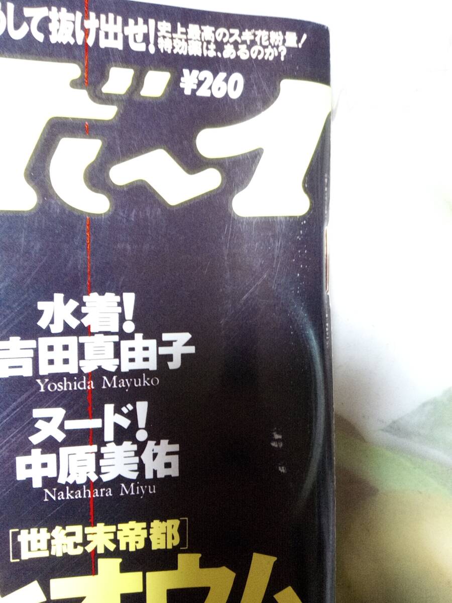 週刊プレイボーイ 1995年4月11日号 (No.15)吉田真由子7p甲賀瑞穂5p小笠原理絵5p麻生早苗4p菅野美穂4p中原美佑8pオウム真理教13p_画像9