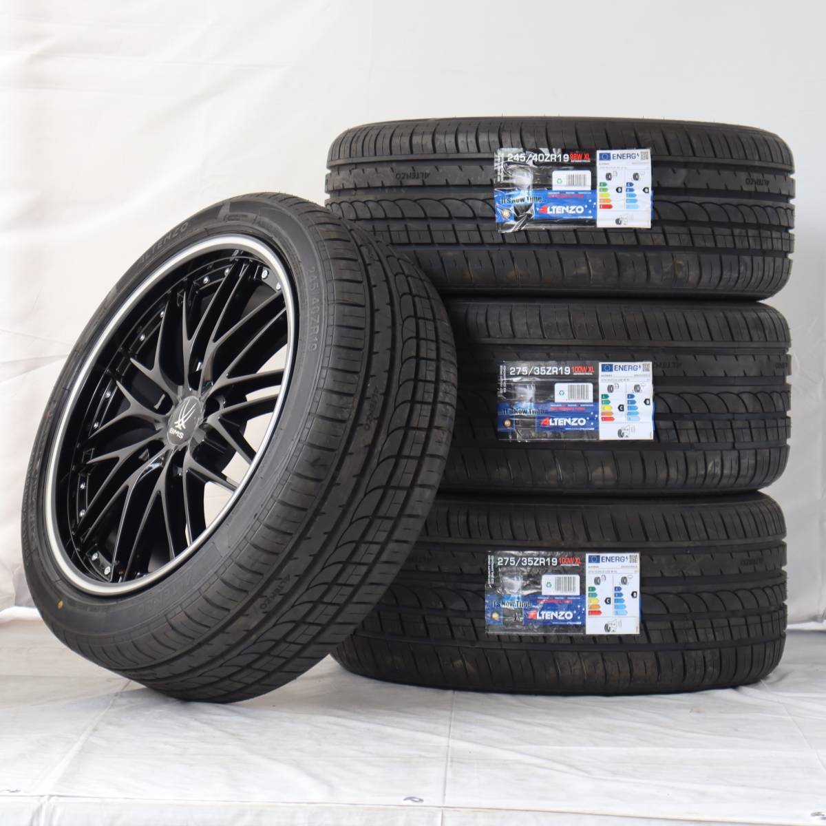 新品 19インチ 8.5J/9.5J 5-120 タイヤ付4本SET メッシュ 前245/40R19 後275/35R19 BMW 5シリーズ F10 F11 (W2376/2377-2)_画像8