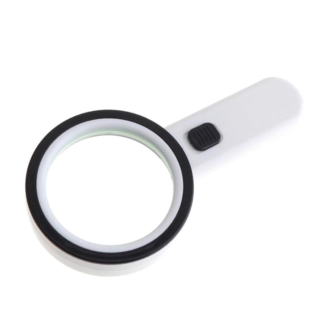 LED light attaching in stock magnifier 10 times magnifying glass reading handicrafts 