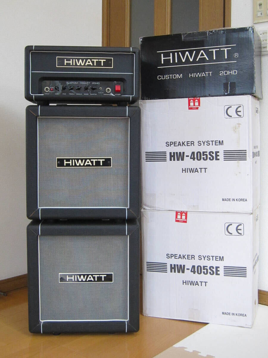 【希少】ハイワット HIWATT CUSTOM 20HD ヘッド＋HW-405SE キャビネット×２ ミニスタック ギターアンプ 元箱 検索）Marshall Fender_画像1