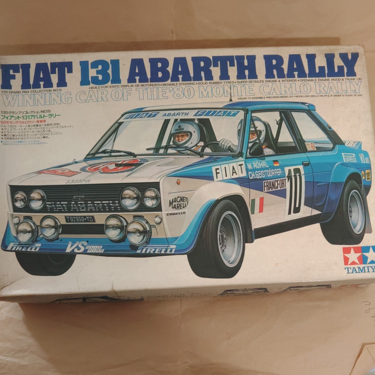 タミヤ 1/20 フィアット 131 アバルトラリー 中古品 未組立 FIAT ABARTH RALLY 1980 モンテカルロラリー優勝車 当日物 小鹿 田宮　_画像1