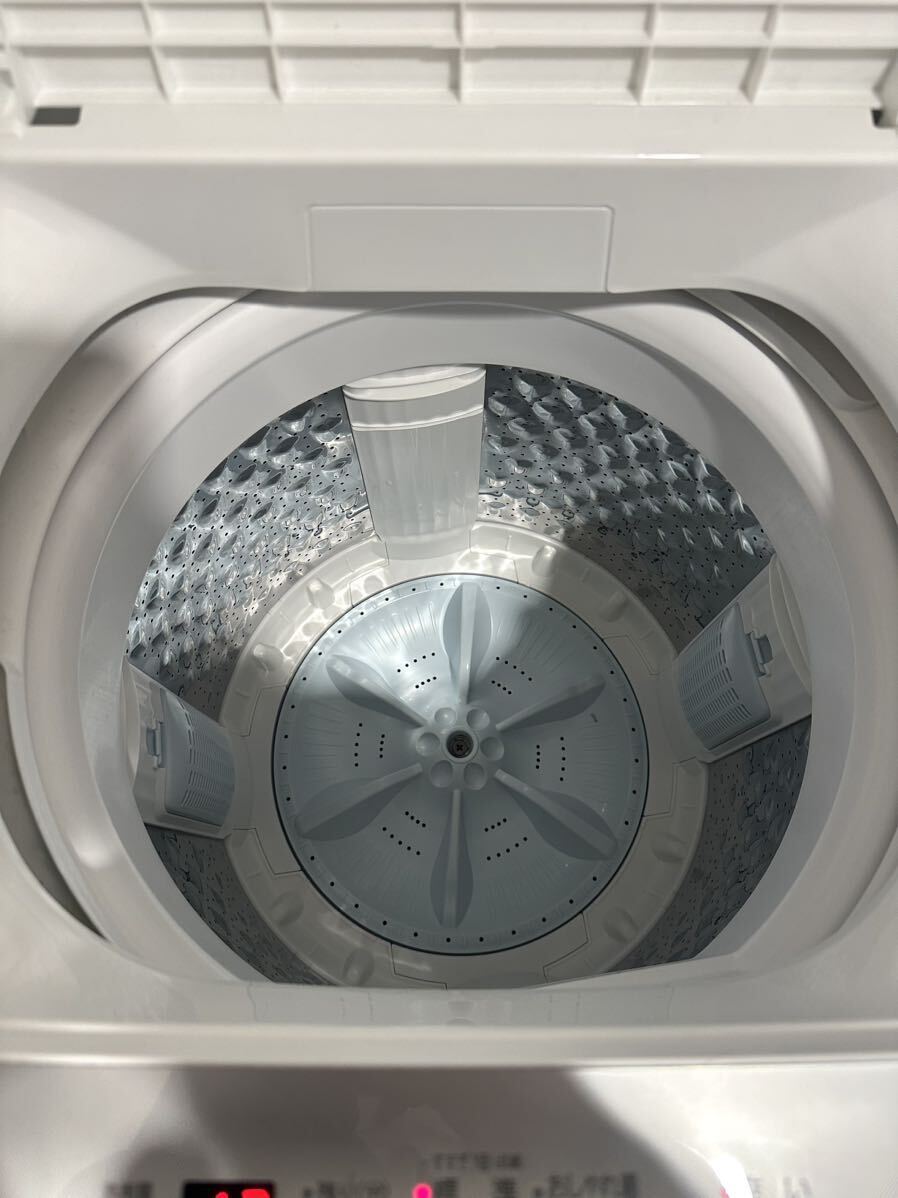 極美品 TOSHIBA 東芝 全自動洗濯機 4.5kg Wダブルシャワー洗浄 ステンレス槽 AW-45GA2 2023年製 ピュアホワイト 動作確認済み_画像3