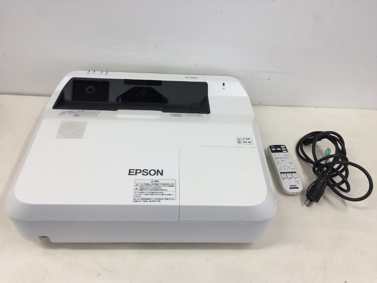 ランプ使用時間僅か59H 　超短焦点 プロジェクター EPSON エプソン EB-1460UT 　リモコン付属　専用ペン欠_画像1