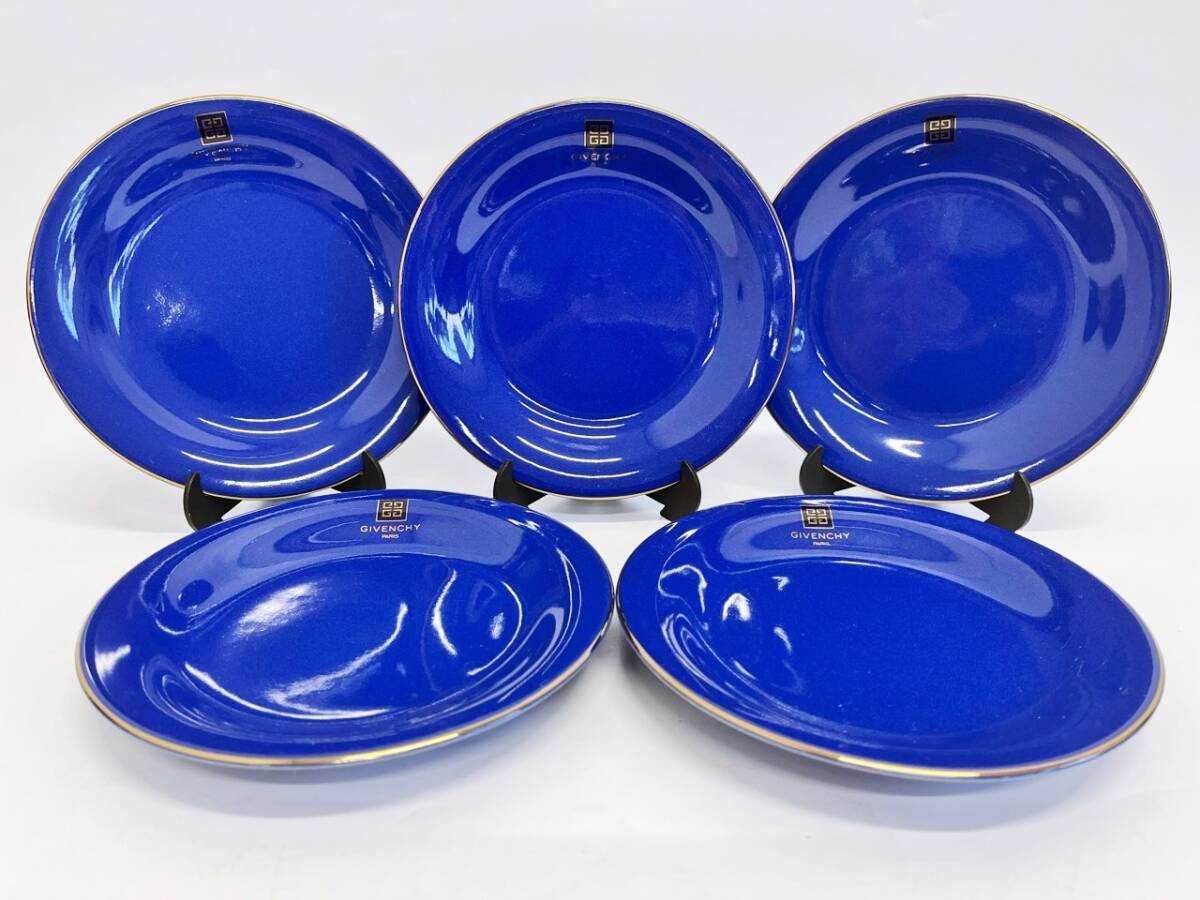 GIVENCHY ジバンシィ ジバンシー 食器セット ネイビー 大皿1枚 中皿5枚 青 ブルー 食器 洋食器 プレート モダン_画像2