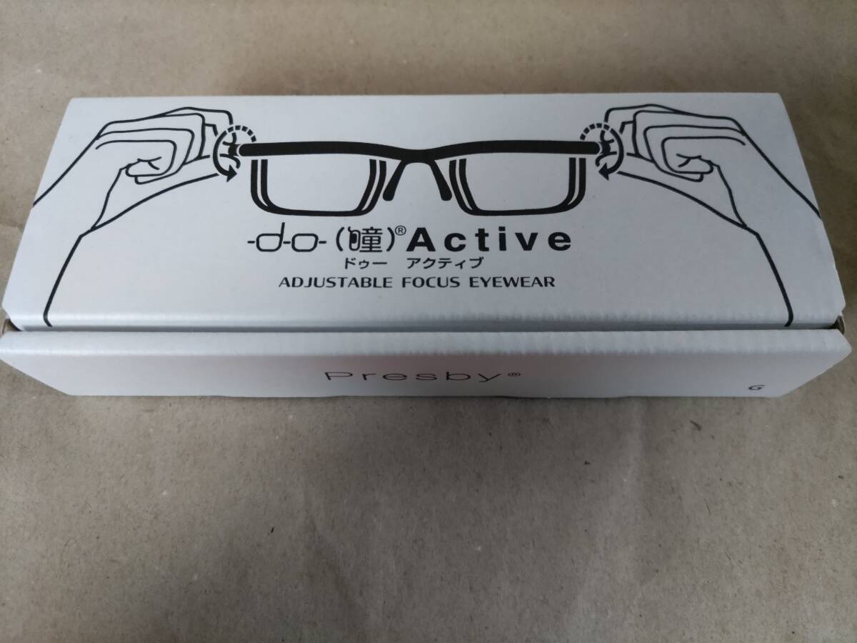 即決 中古（美品・取扱説明書なし） Presby プレスビー do Active ドゥーアクティブ（グレー） DA‐GRY‐JPPSBY01 ポーチ付 老眼鏡 メガネの画像1