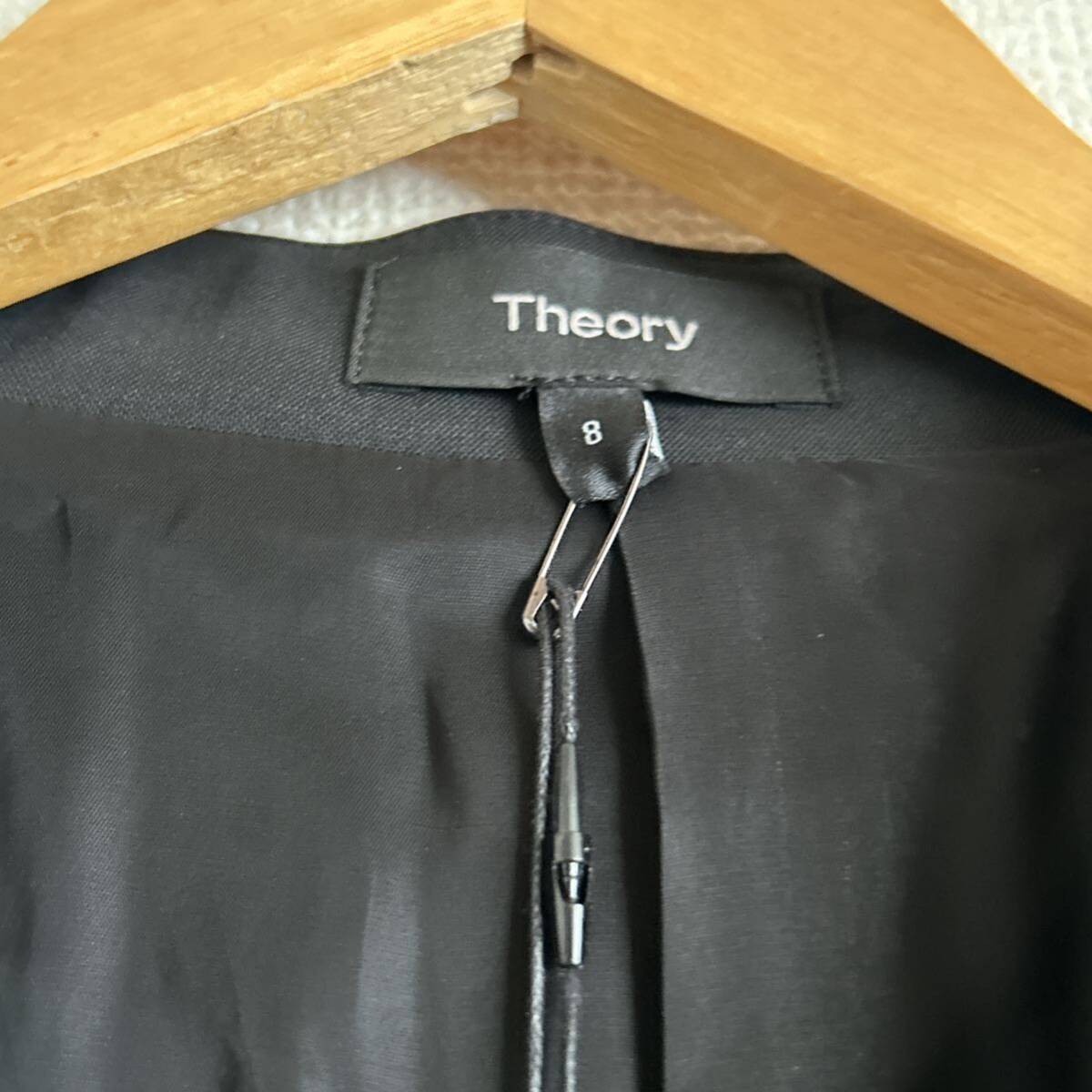 新品　Theory 定番 TAILOR LANAIノーカラージャケットブラック_画像5