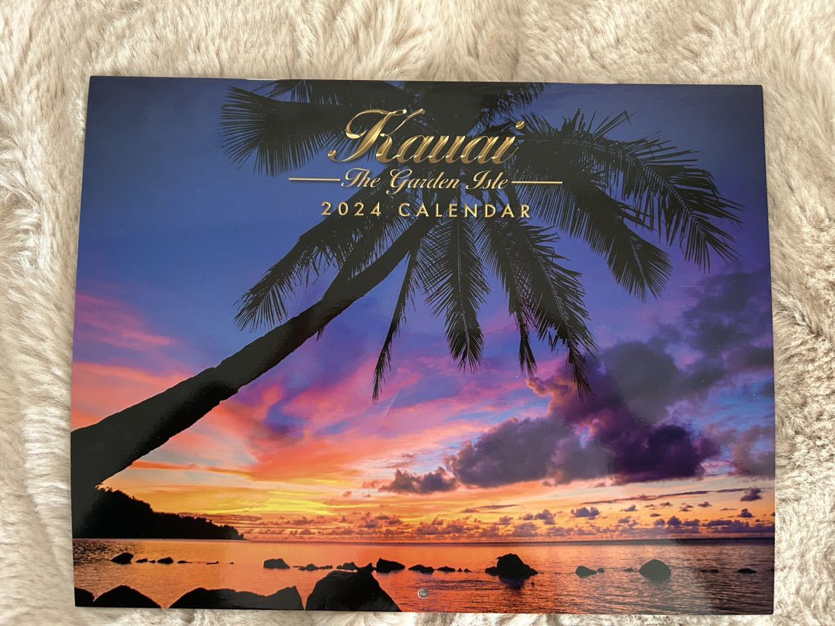 新品Hawaii 2024 ハワイアン 12か月 壁掛けカレンダー (カウアイ島ガーデンアイ)の画像1