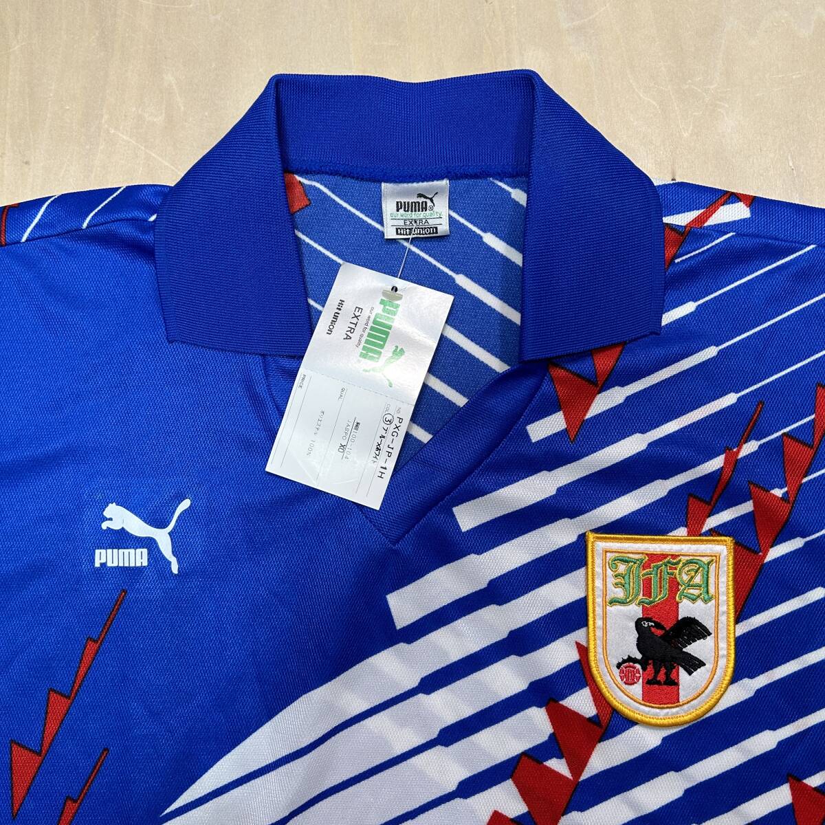 1993 93 日本代表 ユニフォーム 新品 XO 半袖 ドーハの悲劇 プーマ アメリカ W杯 最終予選 三浦知良 カズ ラモス 炎 選手用 Japan puma_画像3