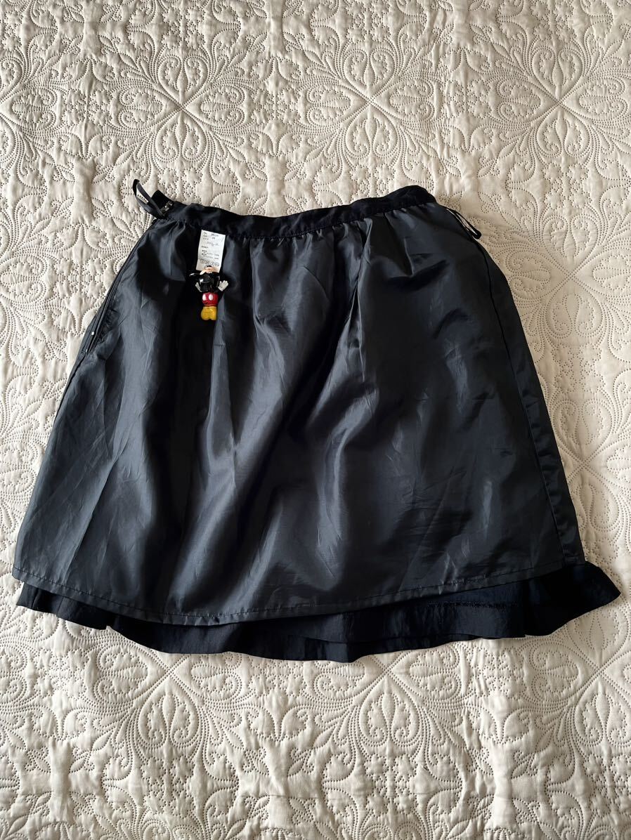2403004(送料込¥488)タキヒョー ギャザー ひざ丈 ブラック スカート W70_画像3