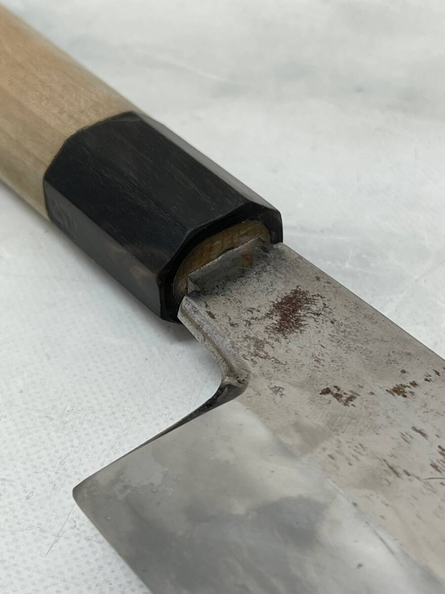 中古 高鳳 鎌型薄刃包丁 刃渡り220㎜ 調理 キッチン用品 管理wh002_画像5