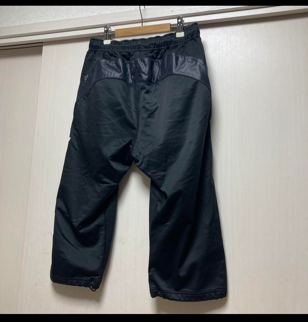 アスレタ　ATHLETA ジャージ生地　裏起毛　七分丈　パンツ　黒　Mサイズ　美品used_画像9