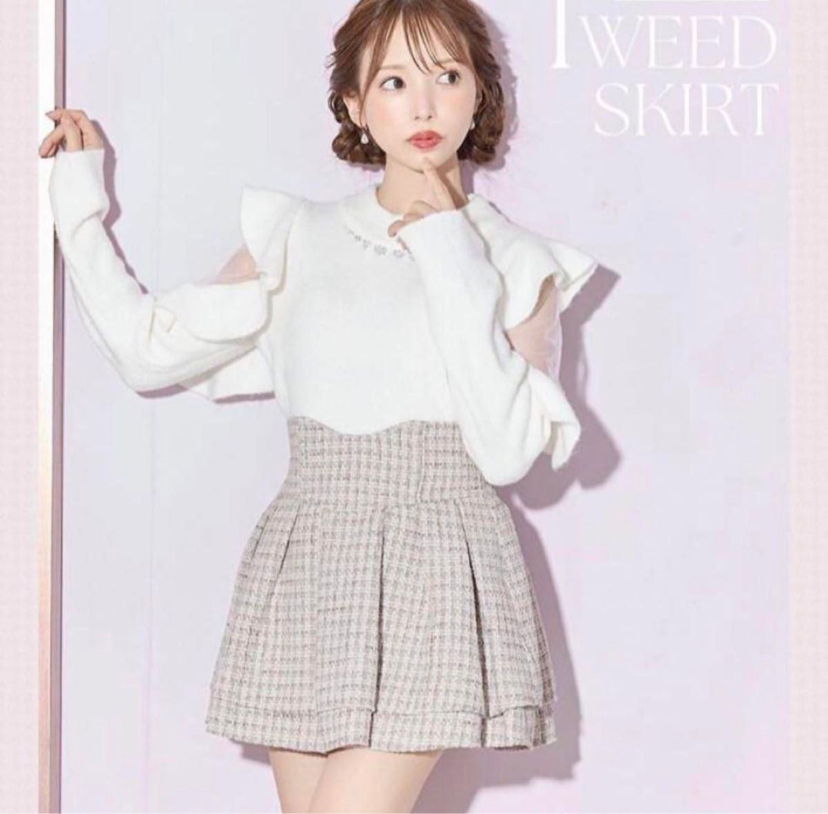 新品】ミシェルマカロン 美脚スカート(ツイードホワイト)|Yahoo 新品】ミシェルマカロン 美脚スカート(ツイードホワイト)|Yahoo