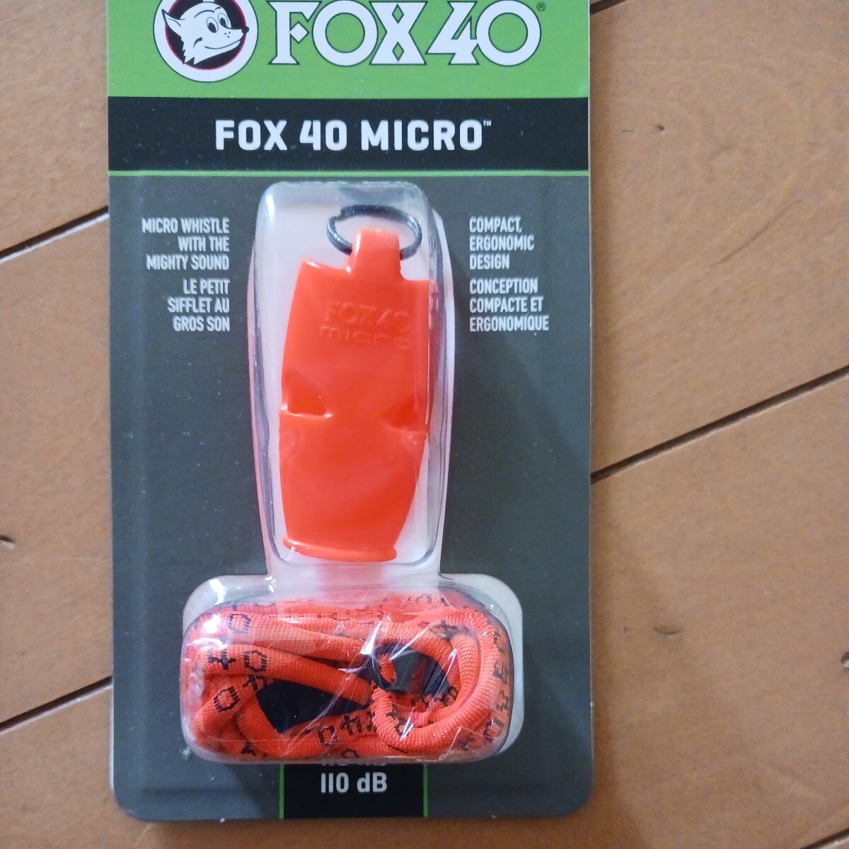 Fox 40 Micro Safety Whistle with Breakaway Lanyard Orange by Fox 40_画像1