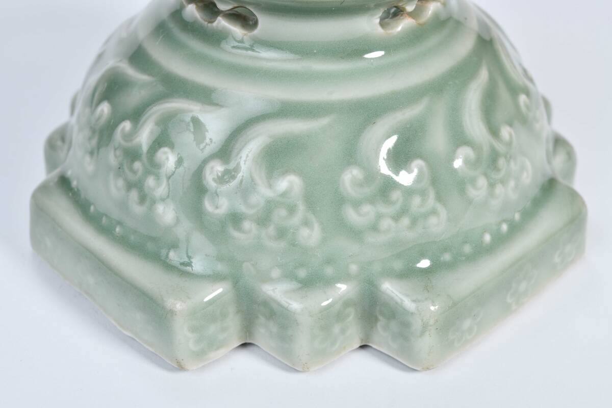 中国古玩 青磁 刻花卉紋碗 茶碗 龍泉窯 唐物 br10178_画像6