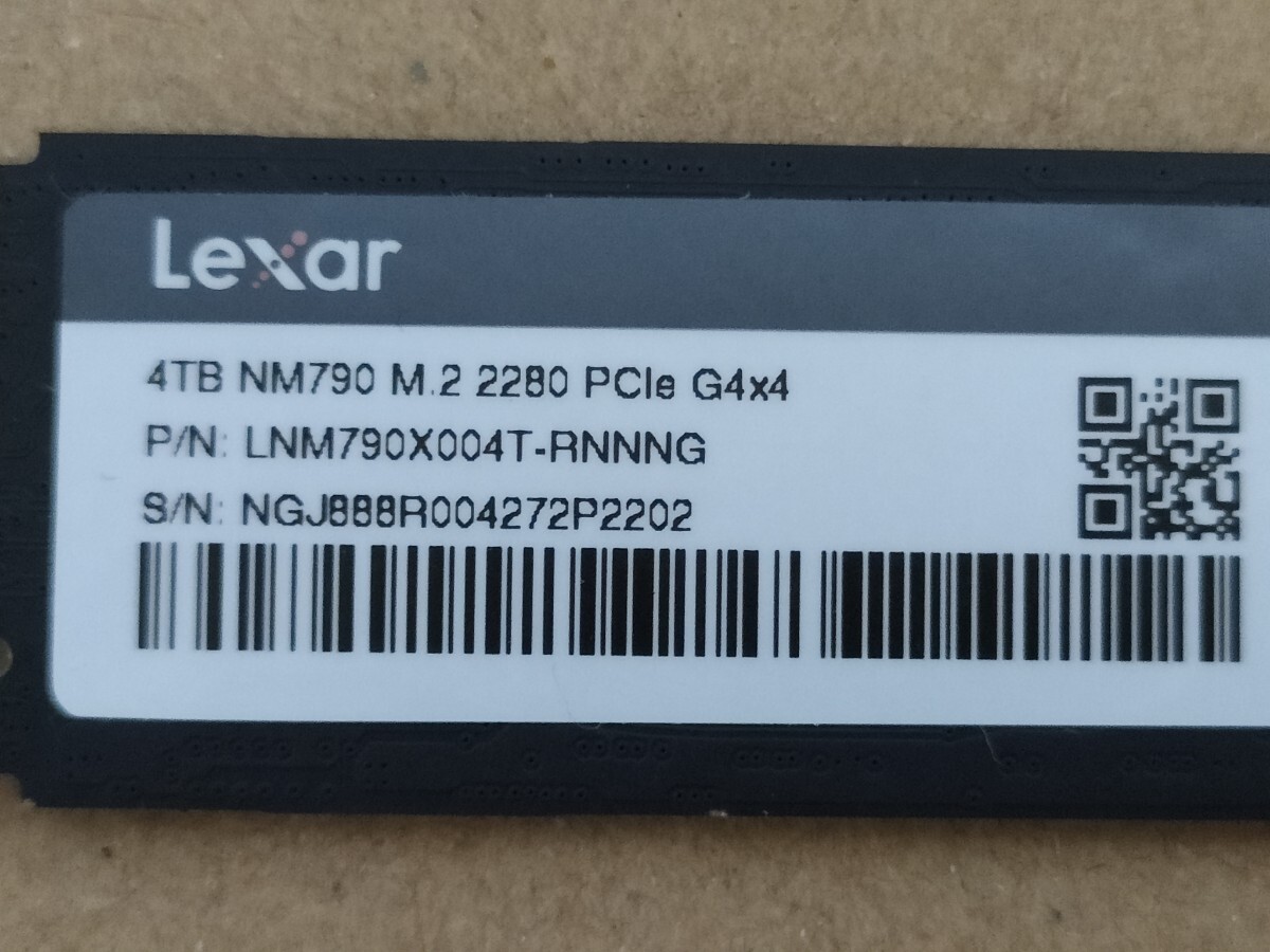 Lexar NM790 M.2 2280 PCIe Gen4×4 NVMe 4TB 【SSD】_画像4