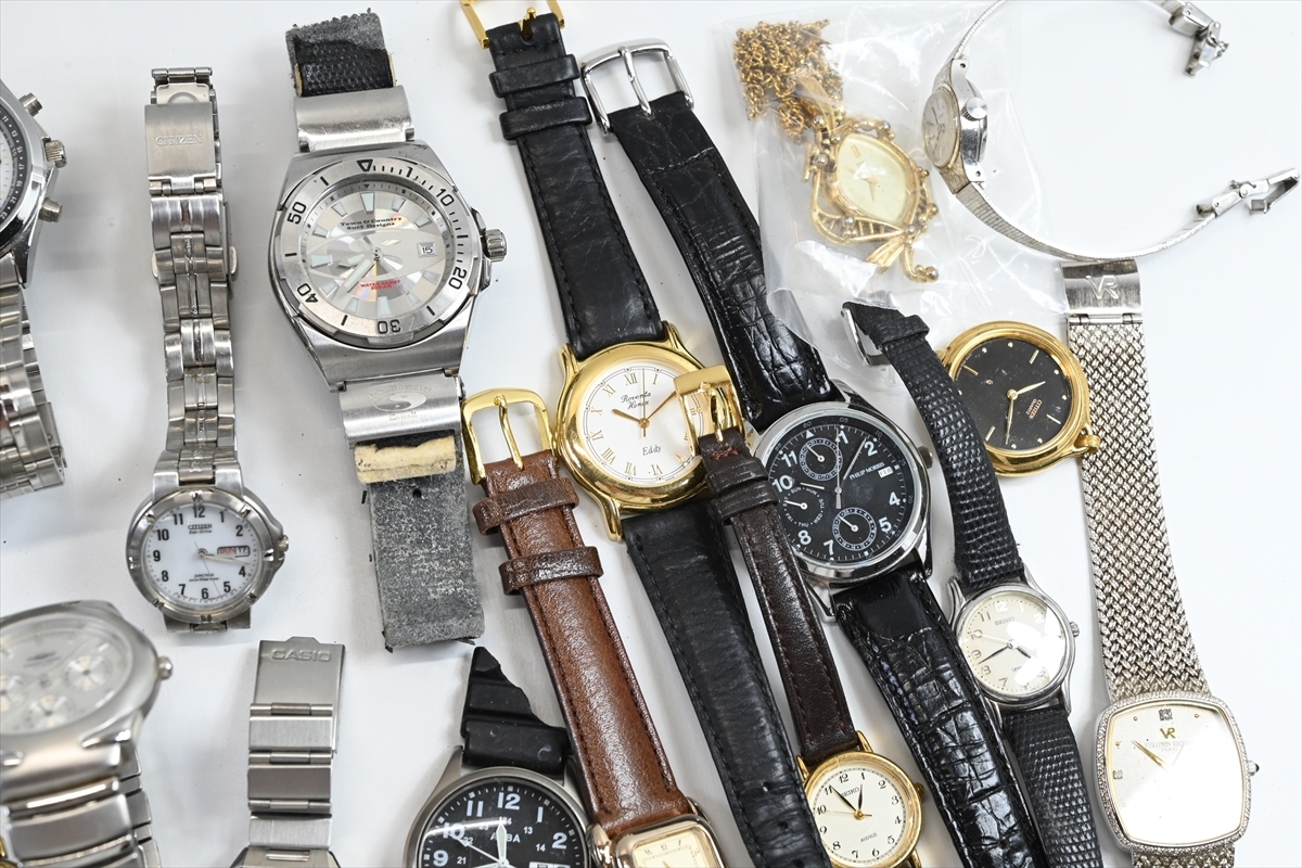 腕時計 約50本セット CITIZEN/SEIKO/YSL/CASIO/RAYMONDWEIL/DW/EXCEED 銀製クオーツ 懐中時計 ビンテージ 大量 まとめ売り ジャンク機械式1_画像9