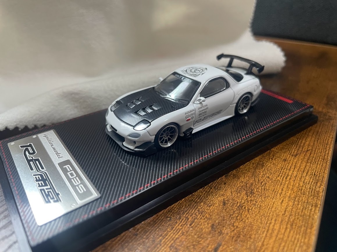 1/64 ignition model イグニッションモデル Mazda RX-7 (FD3S) RE Amemiya White カスタム品_画像1