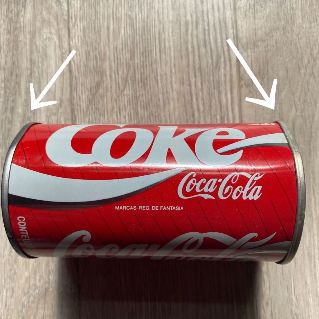 送料無料　当時物【コカコーラの空き缶　350ml】_凹みはココとココになります