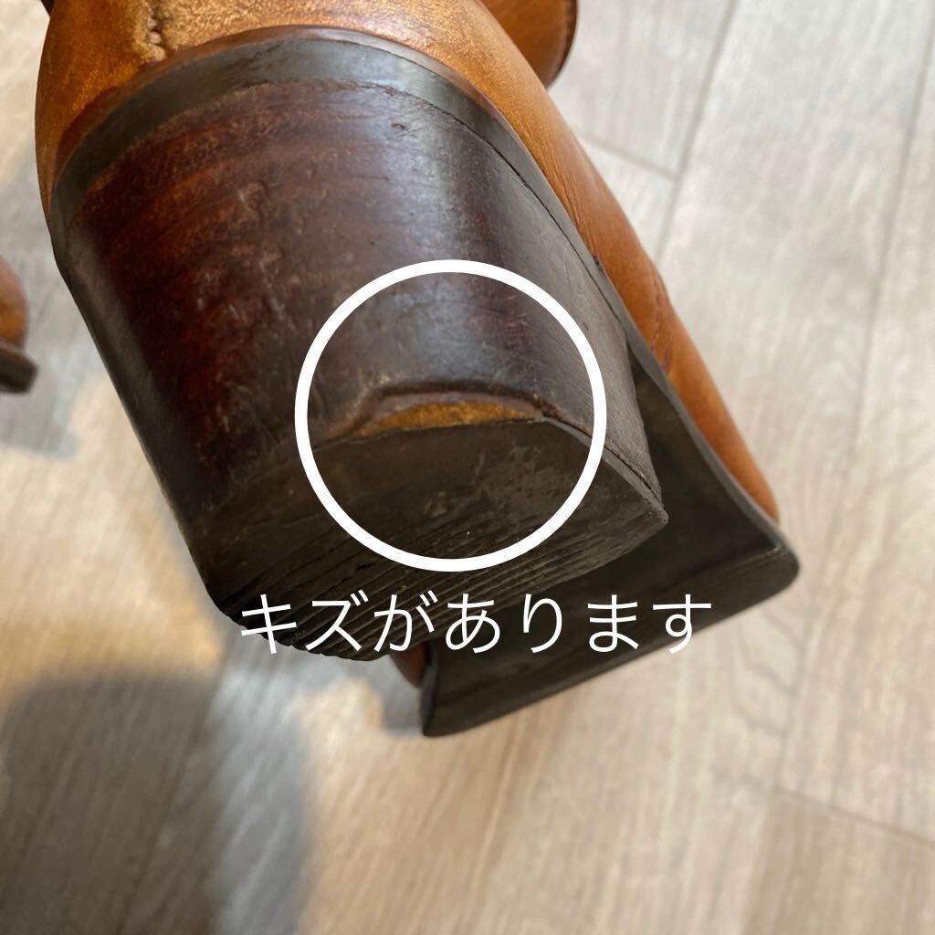 送料無料 中古【CHIYODA 本革ウエスタンブーツ 25.5cm 日本製】薄い茶色の画像8