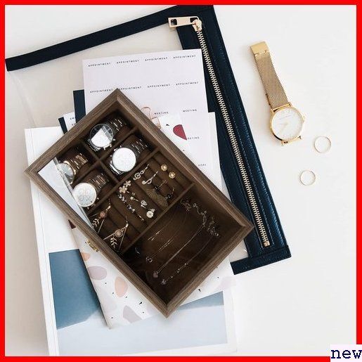新品◆ Calife ブラウン ジュエリーボックス コレクションケース ックス ジュエリー収納ボック 高級木製時計ケース 178