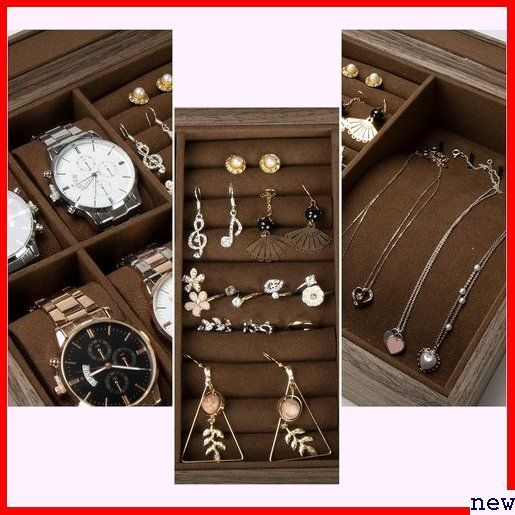 新品◆ Calife ブラウン ジュエリーボックス コレクションケース ックス ジュエリー収納ボック 高級木製時計ケース 178