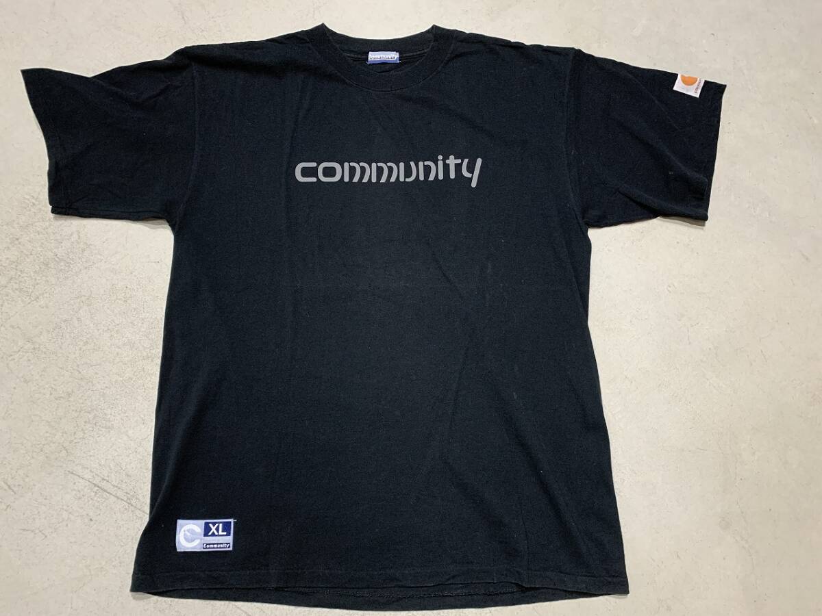 90'S　00'S　激レア　ストリート　裏原　ブランド　Community コミュニティー　カー○ート　ロゴ　リフレクターＴシャツ　XL_画像1