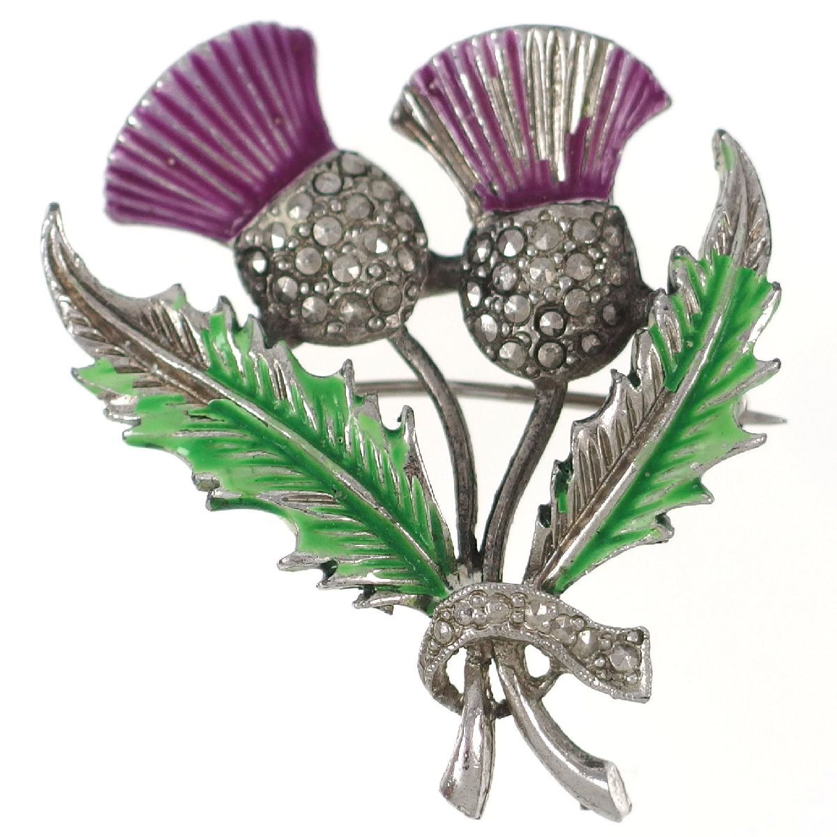 UK1532*a The mi. flower 2 wheel flower motif Celt England Britain Vintage brooch *