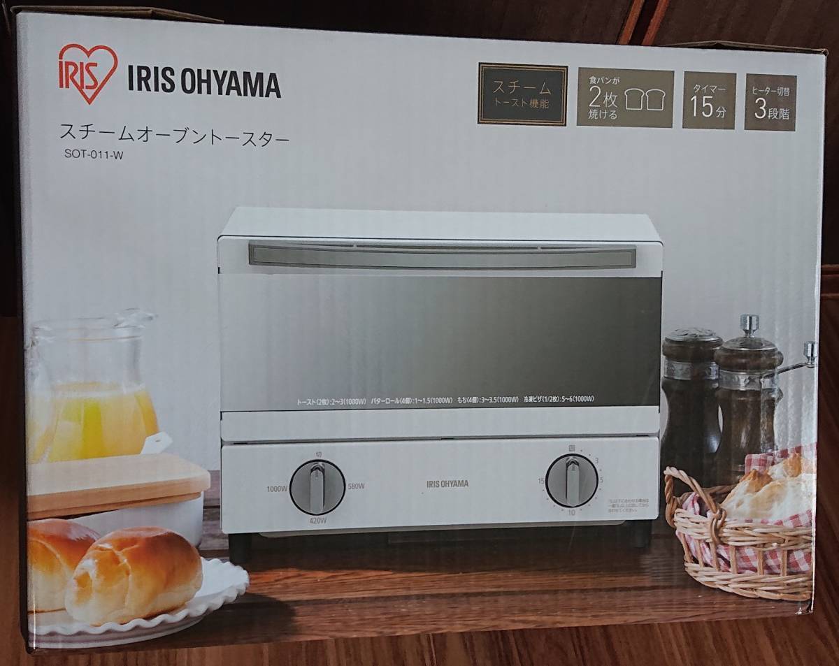 アイリスオーヤマ スチーム オーブン トースター SOT-011-W 新品未使用 送料込み_画像1