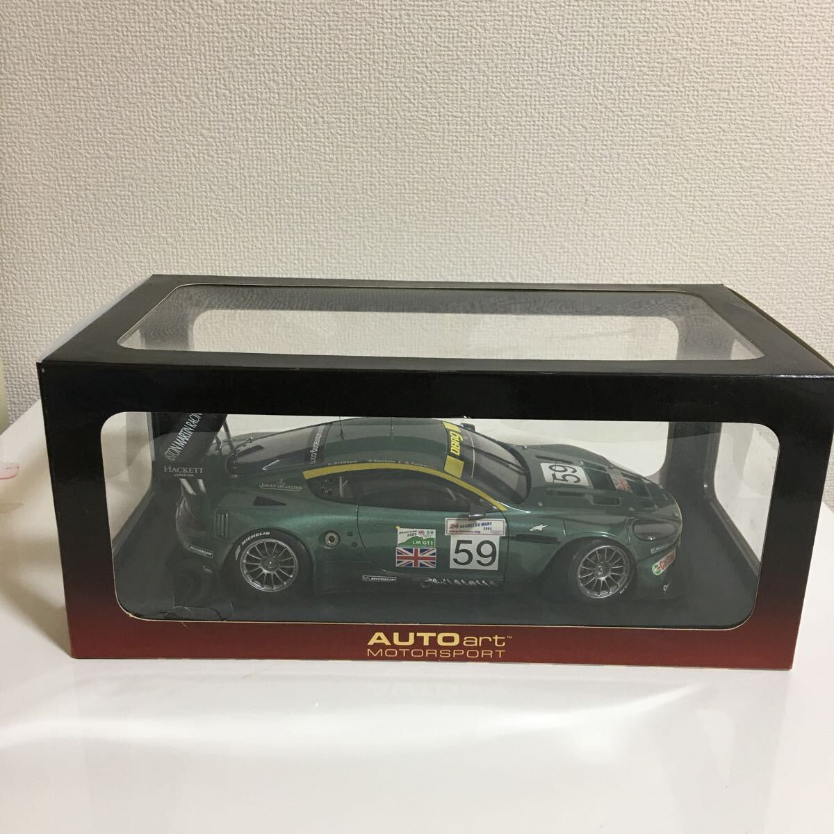 【美品】1/18 AUTOart オートアート MOTORSPORT Aston Martin DBR9 '05 Le Mans #59 (Green) ル マン グリーンの画像4