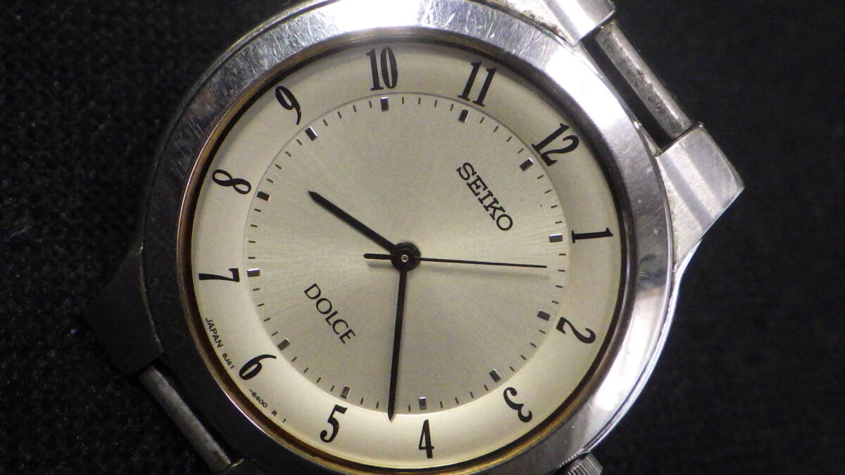 ☆SEIKO セイコー DOLCE ドルチェ【8J41-6170】シルバー文字盤 メンズ クォーツ腕時計 動作品☆_画像10