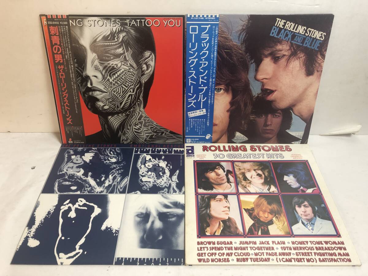 40308S 帯付12inch LP★ローリング・ストーンズ ４点セット★TATTOO YOU / BLACK AND BLUE / EMOTIONAL RESCUE / 30 GREATEST HITS_４点セット（表面）