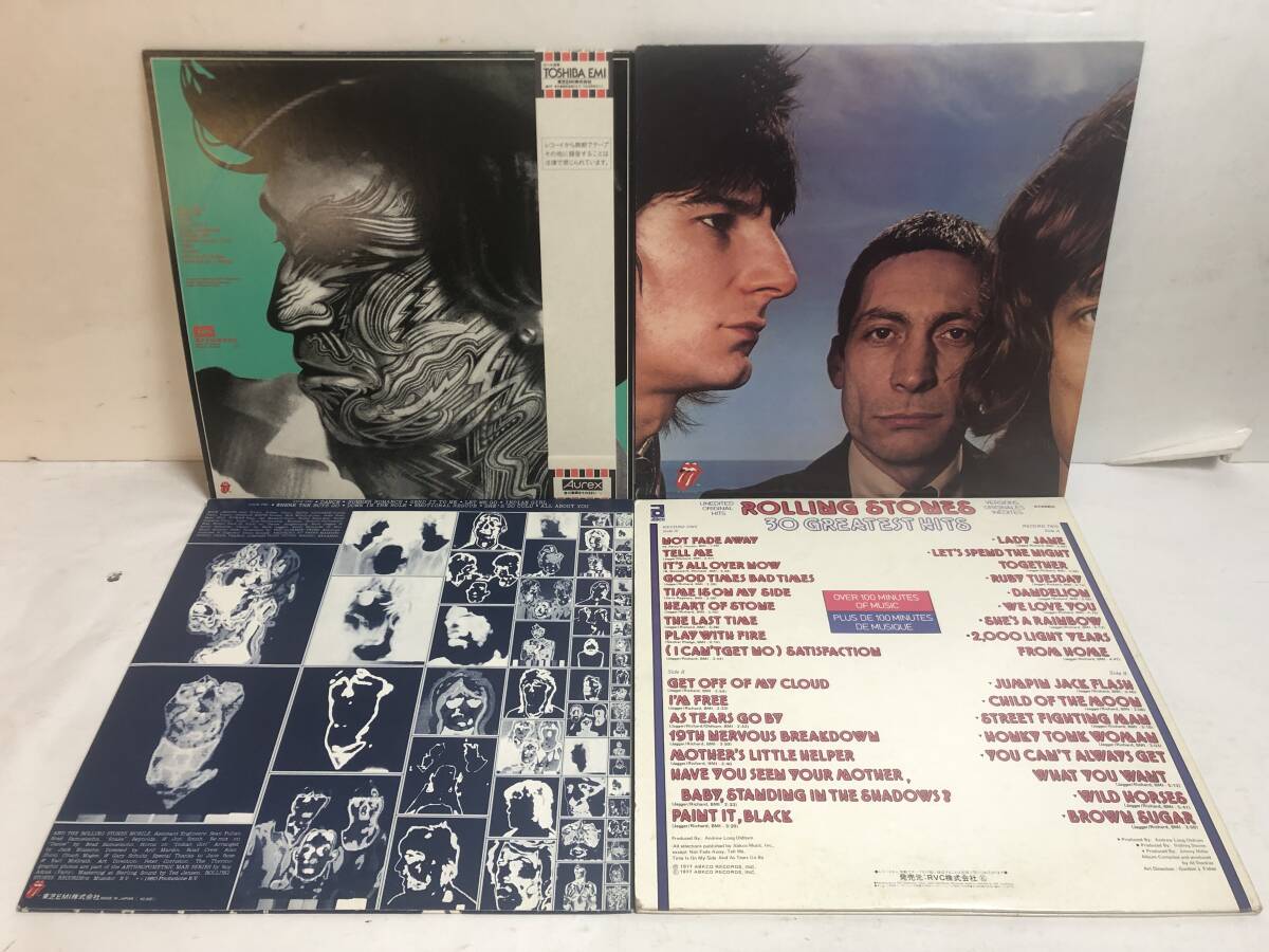 40308S 帯付12inch LP★ローリング・ストーンズ ４点セット★TATTOO YOU / BLACK AND BLUE / EMOTIONAL RESCUE / 30 GREATEST HITS_４点セット（裏面）