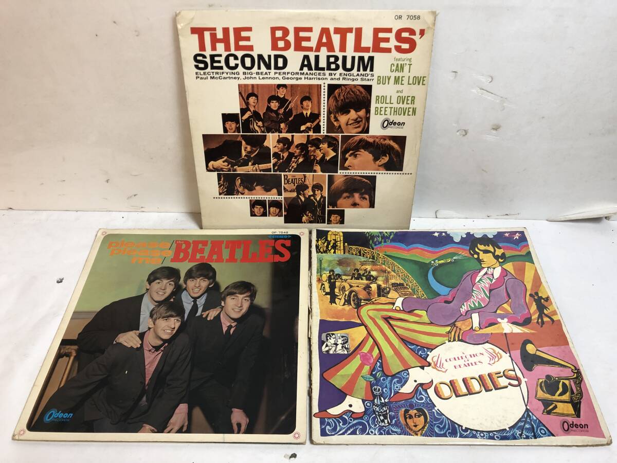 40323S  красный  пластинка  12inch LP★ Битлз   ３ шт.   комплект  ★THE BEATLES★SECOND ALBUM / PLEASE PLEASE ME / A BEATLES COLLECTION OF OLDIES