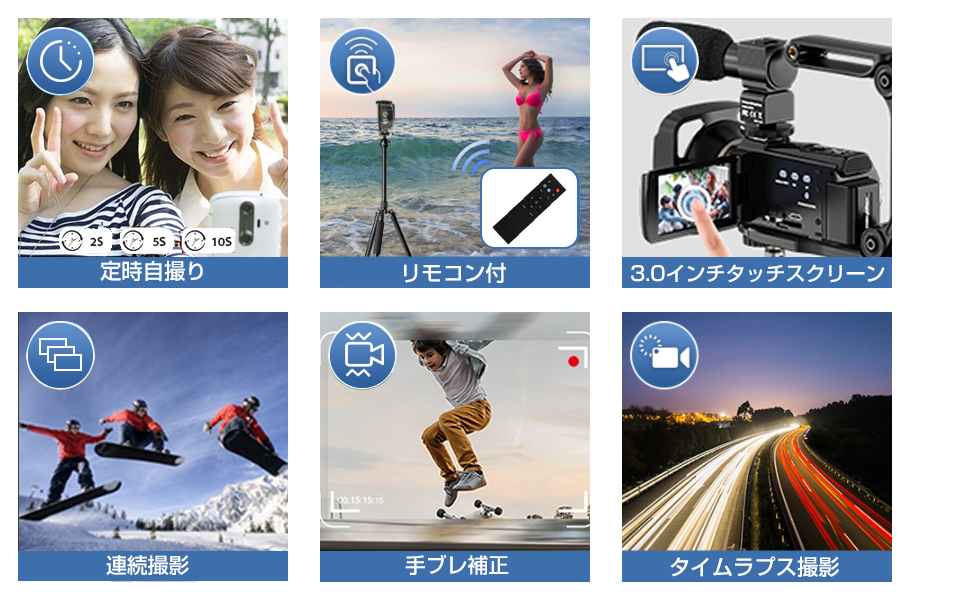 2023新着ビデオカメラ 5Kデジタルビデオカメラ vlogカメラDVレコーダー WIFI機能の画像7
