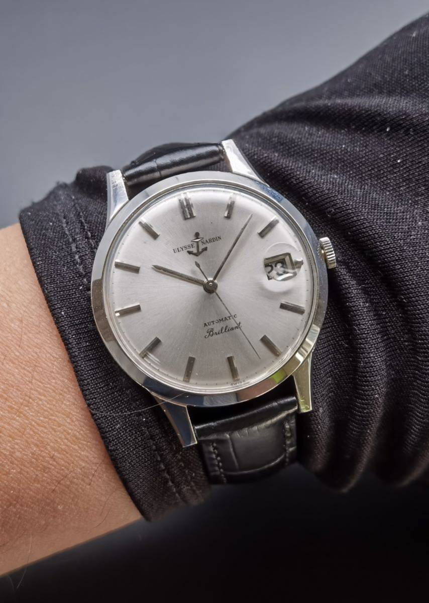  used Ulysse Nardin ULYSSE NARDIN brilliant N-146 platinum 850 Date antique Vintage silver men's self-winding watch wristwatch 