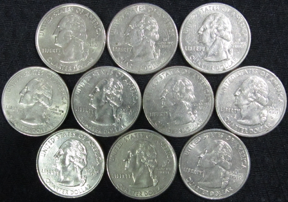 アメリカ 25セント硬貨(50州)×10種(1999～2005)の画像2