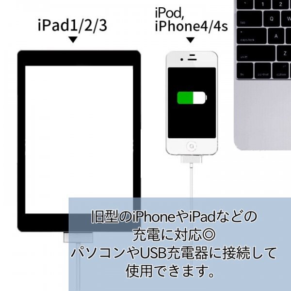旧型 iPhone iPad iPod 充電器 充電 ケーブル USB 314の画像2