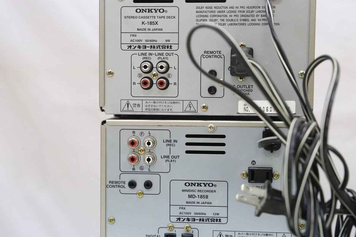 ONKYO オンキョー D-032AX CHR-185X MD-185X D-032AX K-185X ミニコンポ カセットデッキセット(T2484)_画像5